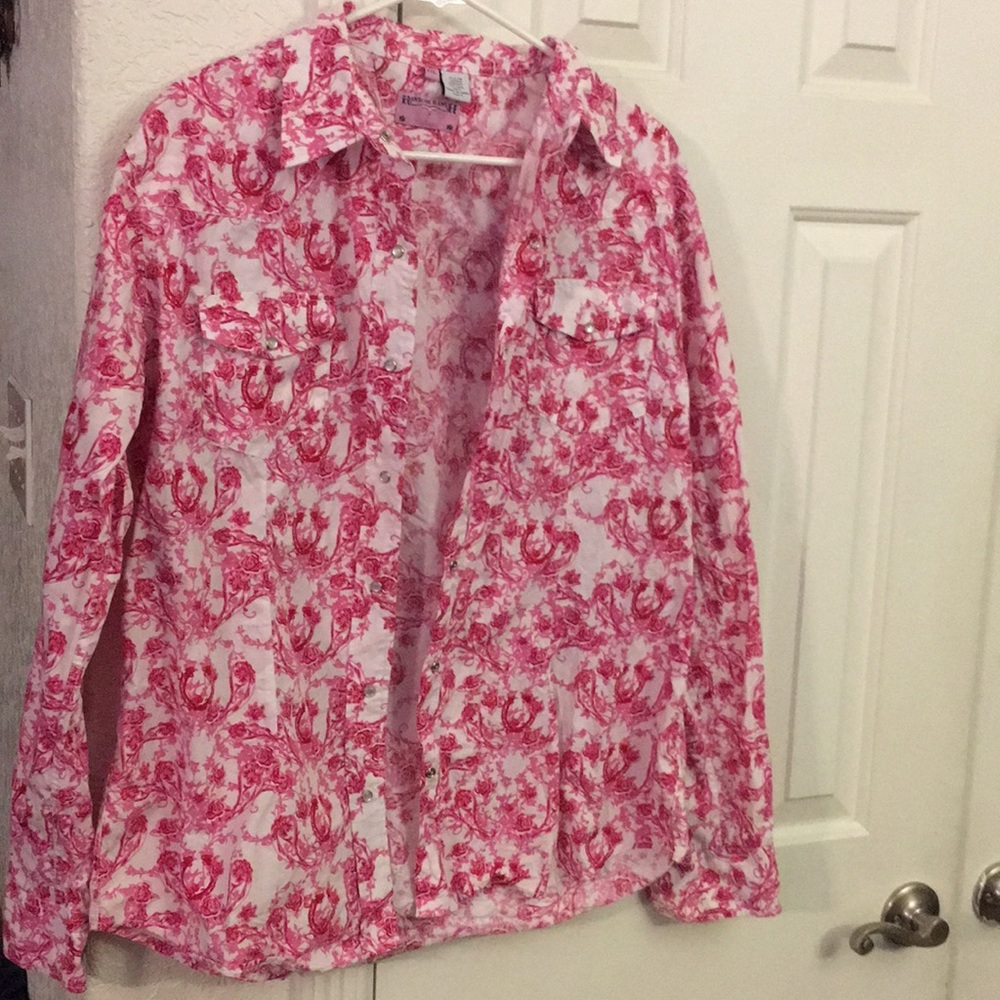 Ransom Ranch Western Cowgirl Shirt horseshoes